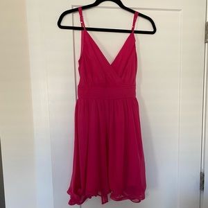 Bright pink flare dress